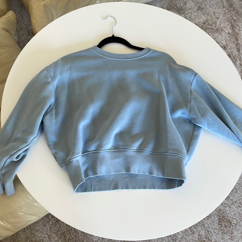 Mango cropped crew neck sweatshirt